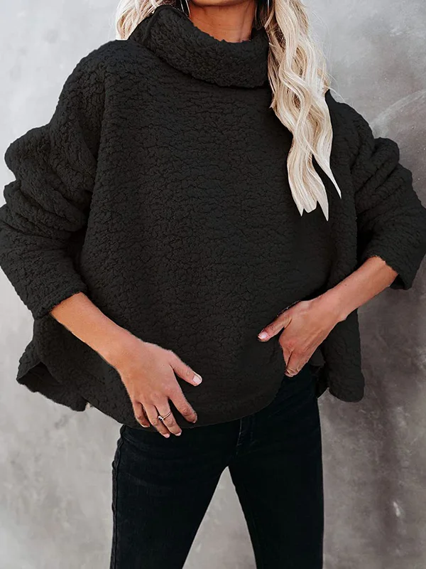 Bequemer Damenpullover – Hoher Kragen und lange Ärmel für Alltag und Freizeit