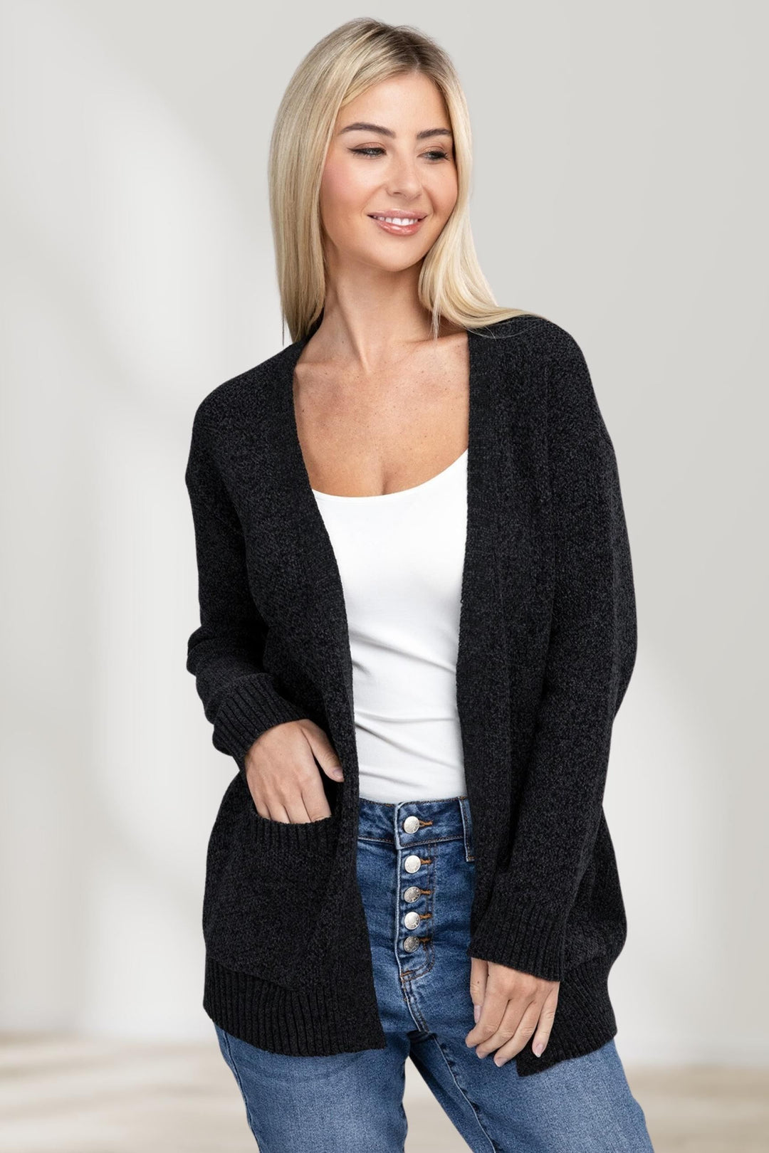 Damen-Cardigan mit Offener Front – Lässiger und Eleganter Stil