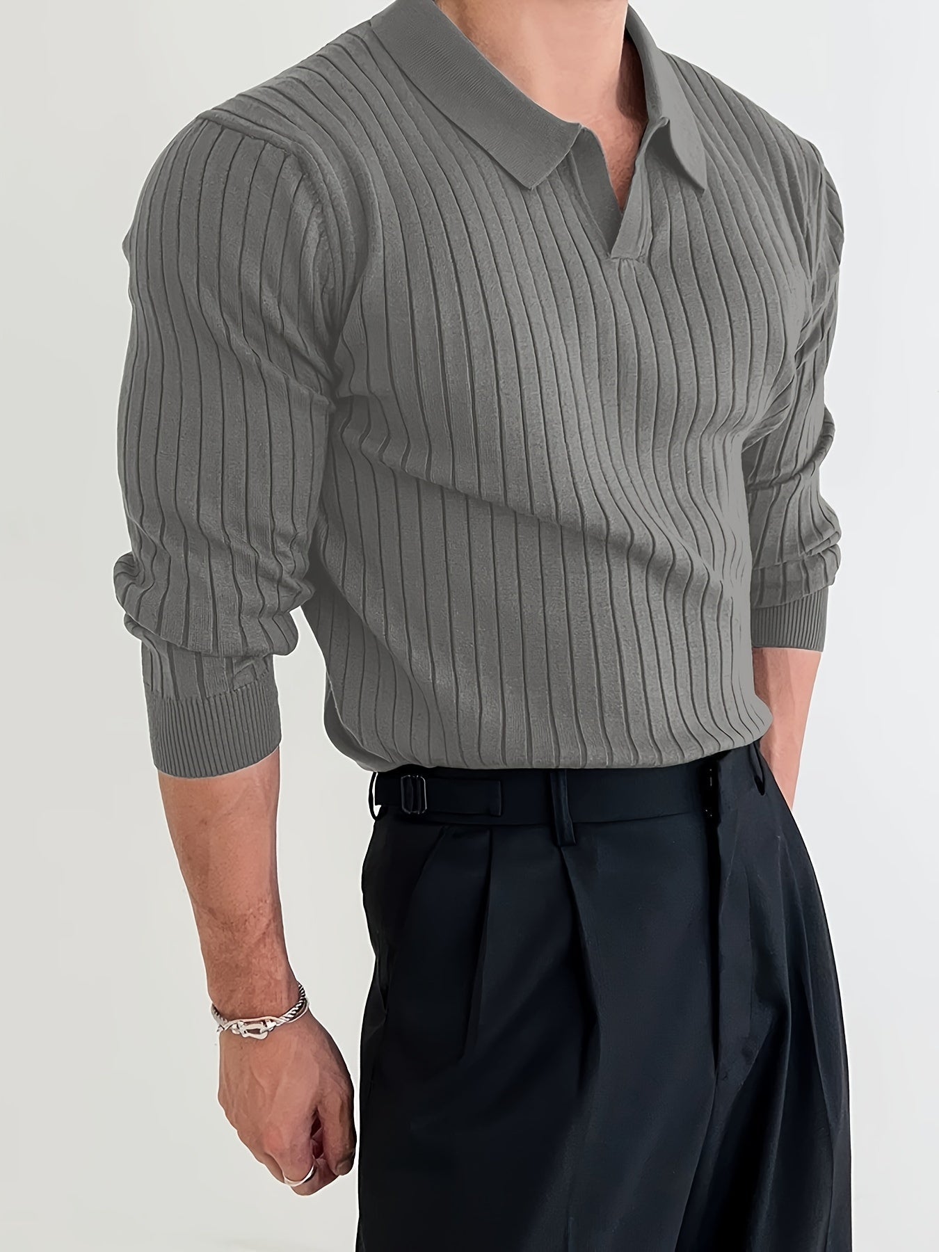 Casual V-Ausschnitt Herrenpullover – Ideal für Kühle Jahreszeiten