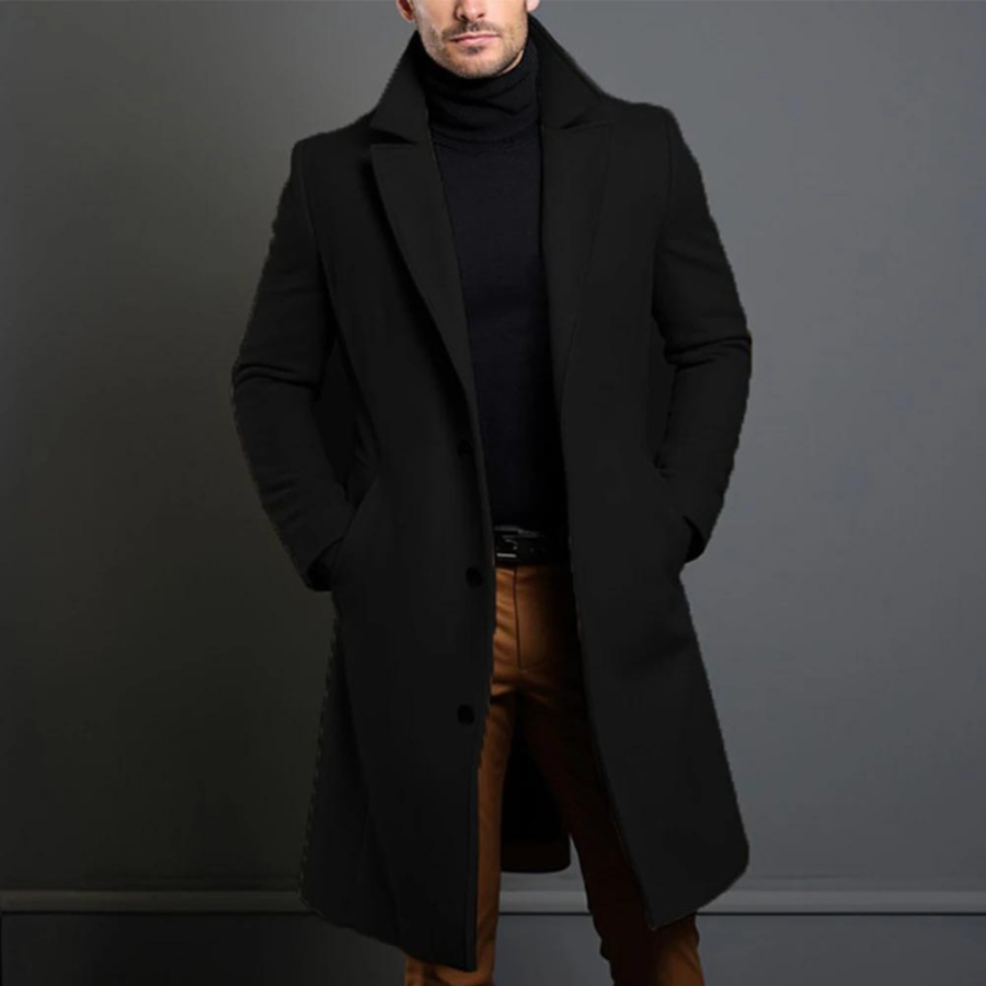 Herren-Wintermantel in Langem Schnitt mit Zeitlosem Stil