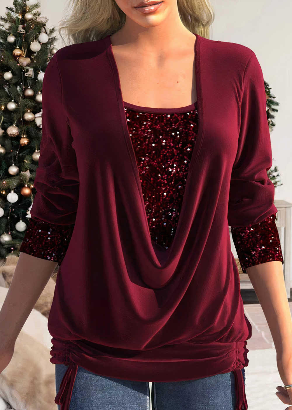 Elegante Damenbluse mit Glitzer – Ein Highlight für Ihre Garderobe