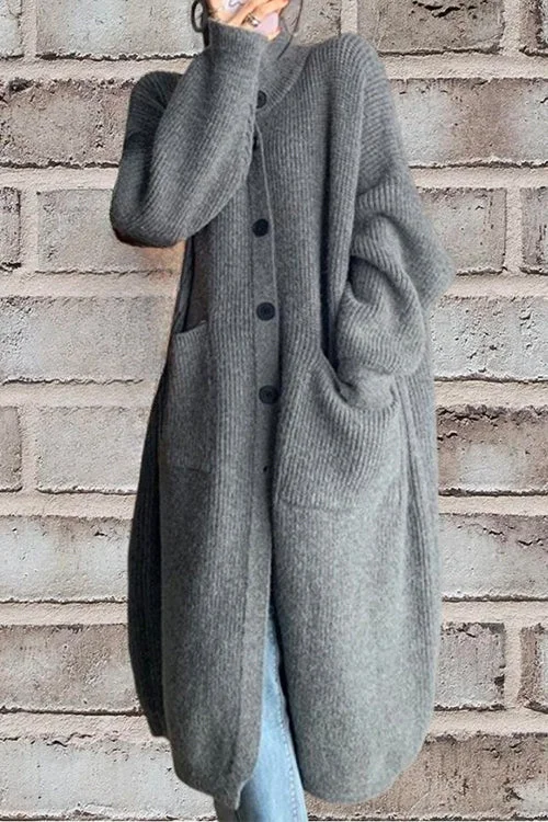 Gemütlicher Damen-Cardigan mit Knopfleiste, Kragen und Vielseitigen Taschen