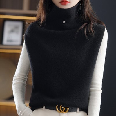 Elegante Damen Pullover Weste – Lockere Passform mit Modernem Kragen
