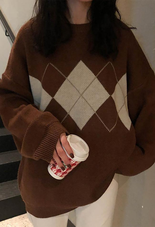 Zeitloser Argyle Pullover im Vintage Stil für Jeden Anlass