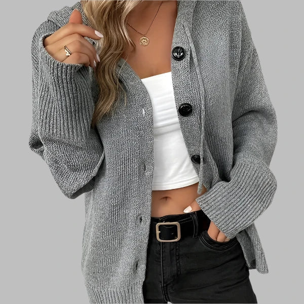 Bequemer Plus Size Cardigan mit langen Ärmeln – Damenmode