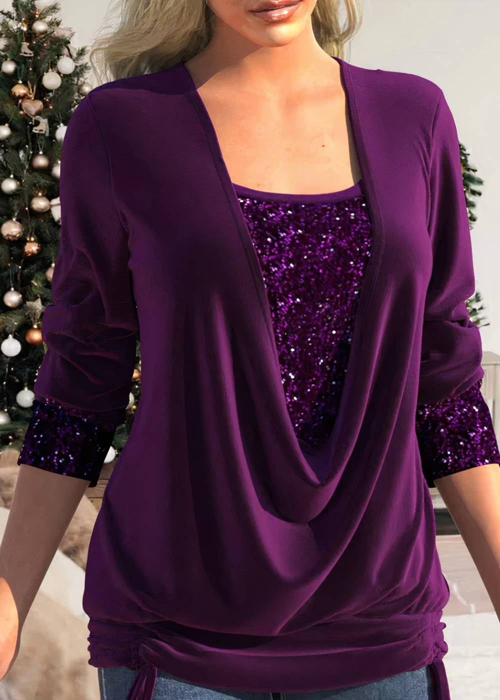 Elegante Damenbluse mit Glitzer – Ein Highlight für Ihre Garderobe
