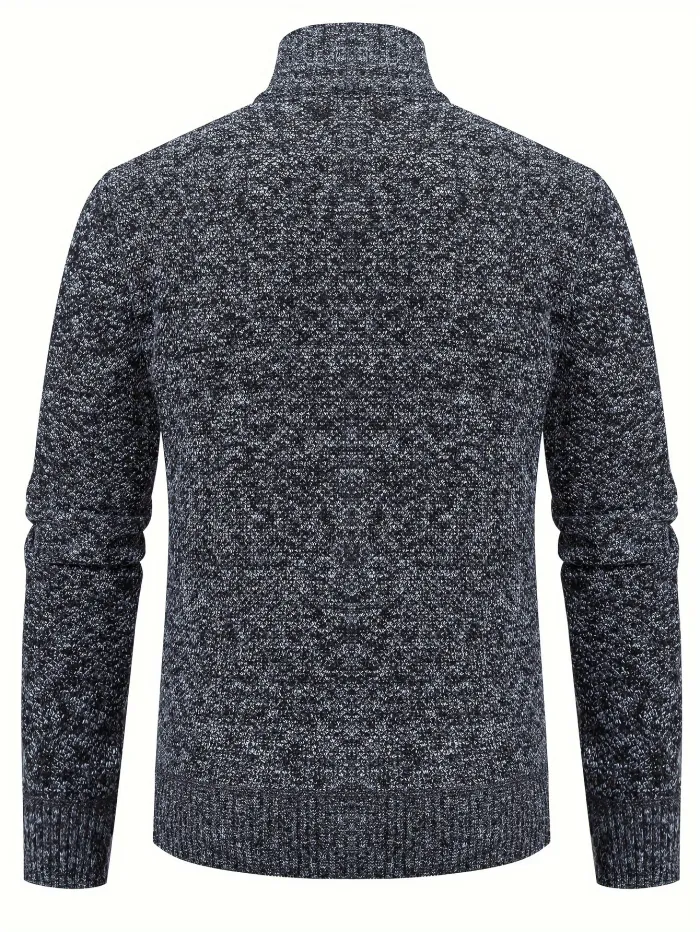Modischer Herren Cardigan mit Retro-Karomuster und Stehkragen – Ideal für die Kalte Jahreszeit
