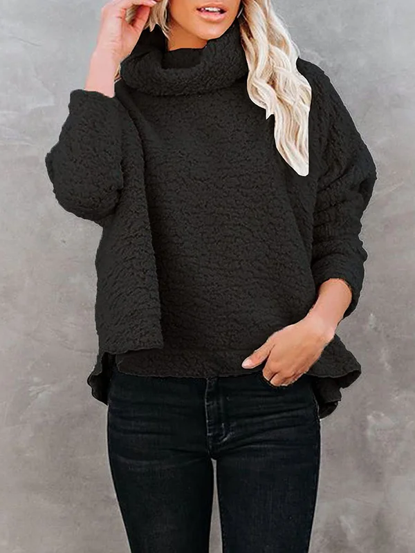 Bequemer Damenpullover – Hoher Kragen und lange Ärmel für Alltag und Freizeit