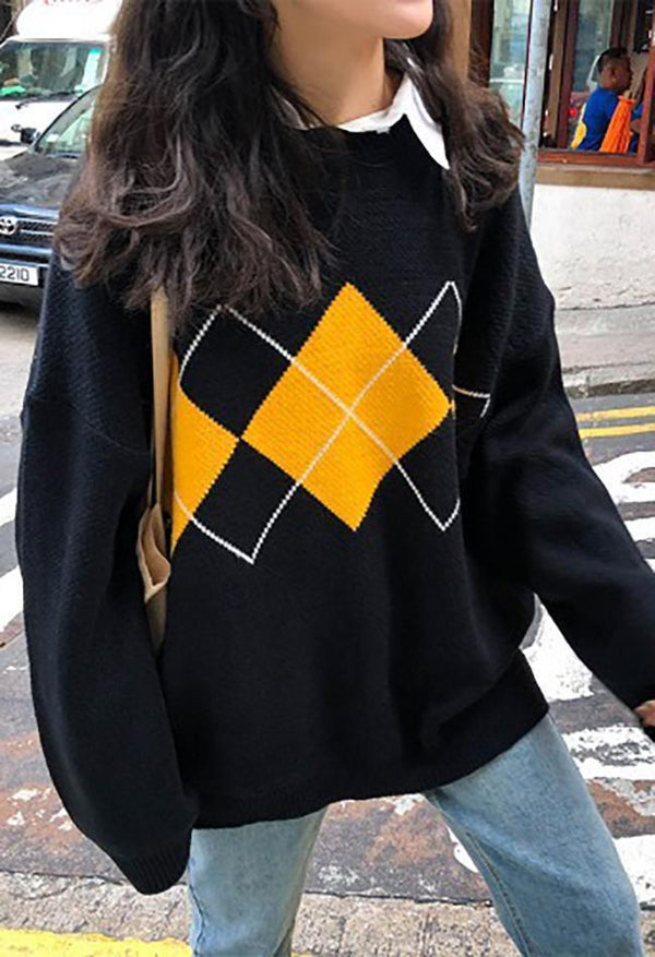 Zeitloser Argyle Pullover im Vintage Stil für Jeden Anlass