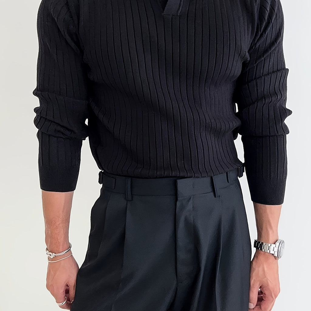 Casual V-Ausschnitt Herrenpullover – Ideal für Kühle Jahreszeiten