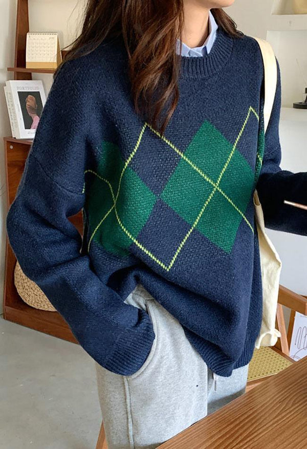 Zeitloser Argyle Pullover im Vintage Stil für Jeden Anlass