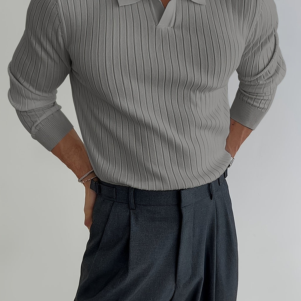 Casual V-Ausschnitt Herrenpullover – Ideal für Kühle Jahreszeiten
