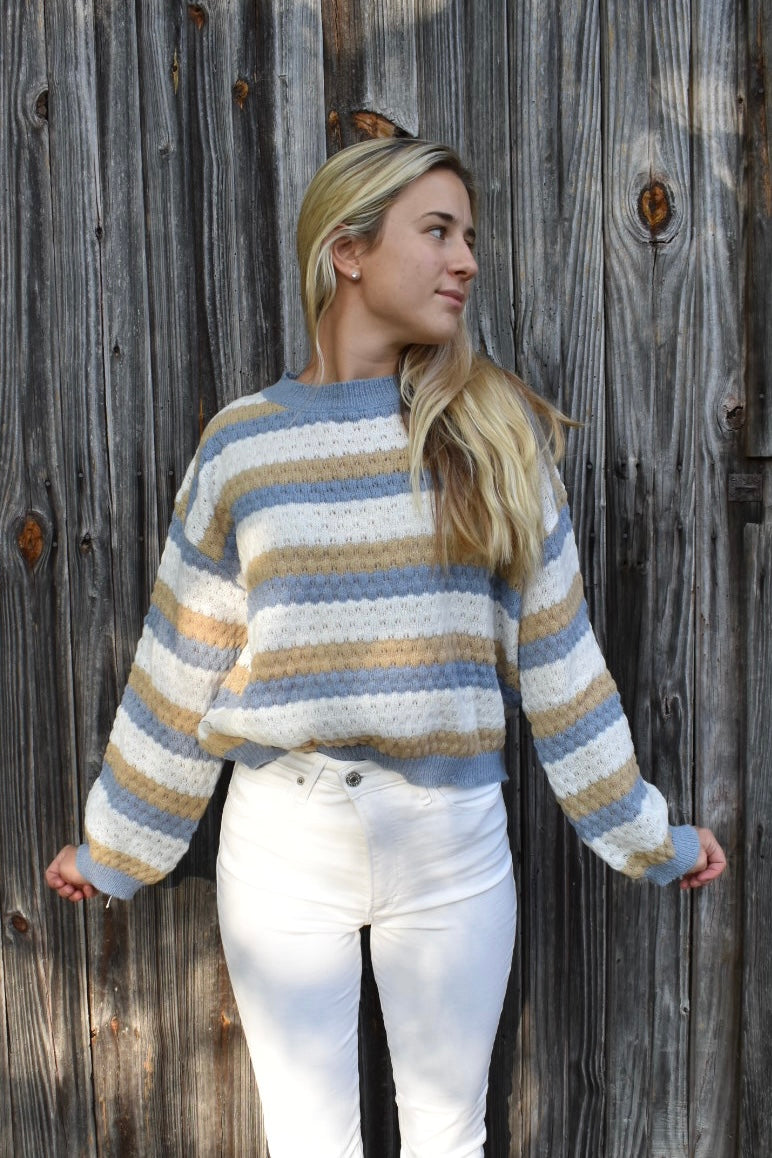 Moderner Damen-Sweater mit Oversize-Passform und Streifen für den Alltag