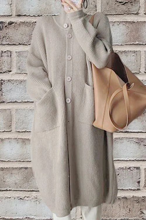 Gemütlicher Damen-Cardigan mit Knopfleiste, Kragen und Vielseitigen Taschen