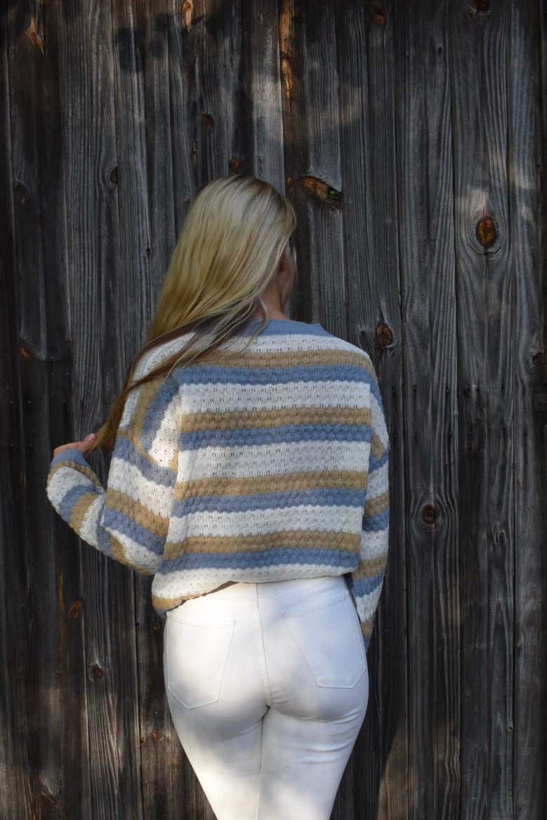 Moderner Damen-Sweater mit Oversize-Passform und Streifen für den Alltag