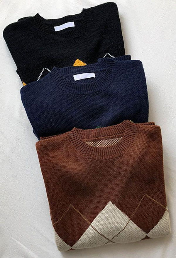 Zeitloser Argyle Pullover im Vintage Stil für Jeden Anlass