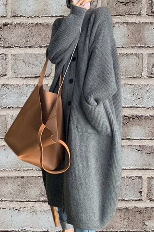 Gemütlicher Damen-Cardigan mit Knopfleiste, Kragen und Vielseitigen Taschen