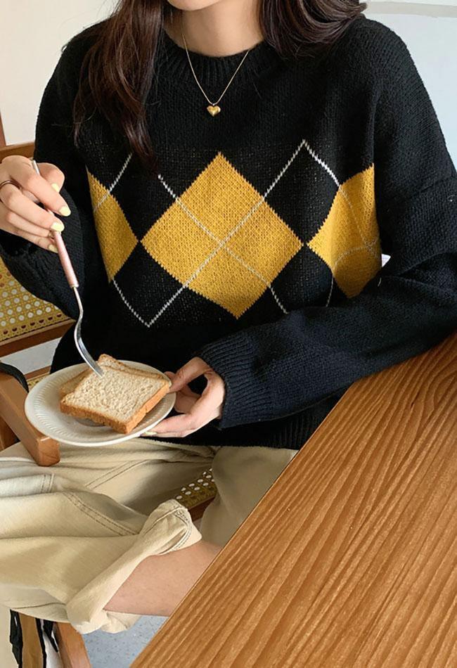 Zeitloser Argyle Pullover im Vintage Stil für Jeden Anlass