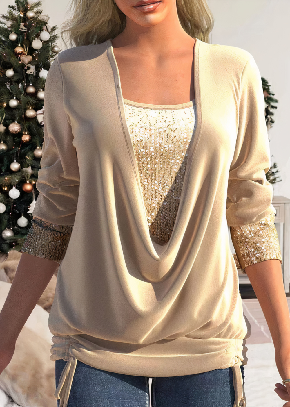 Elegante Damenbluse mit Glitzer – Ein Highlight für Ihre Garderobe