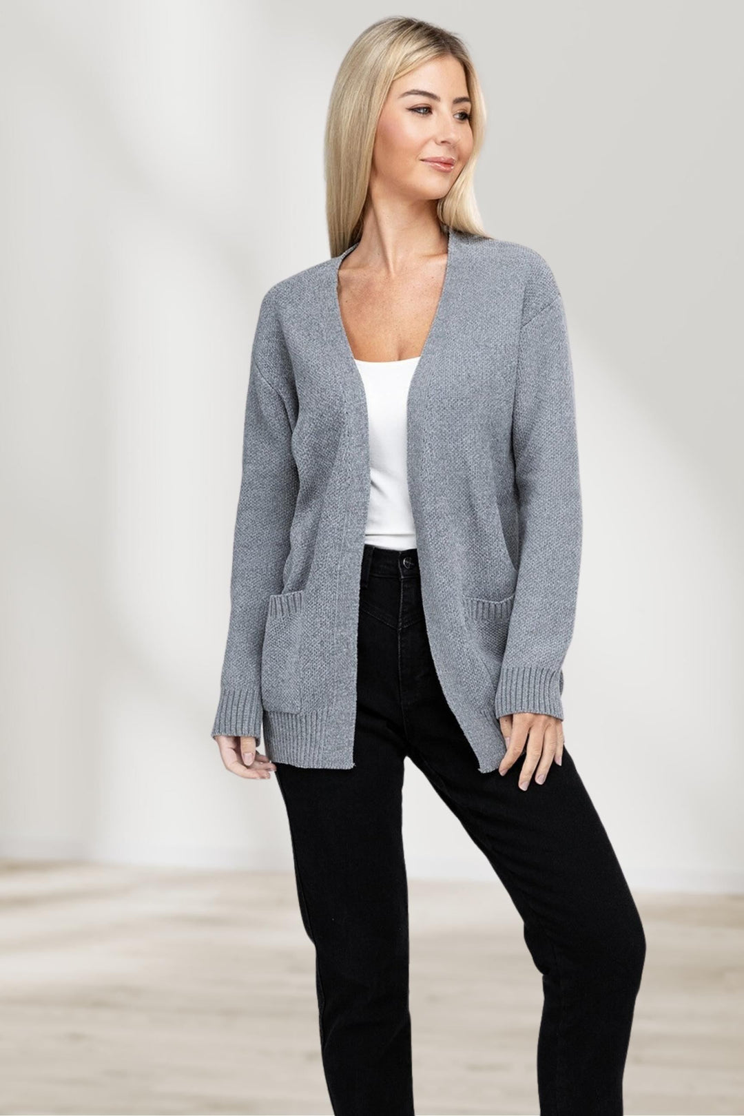 Damen-Cardigan mit Offener Front – Lässiger und Eleganter Stil