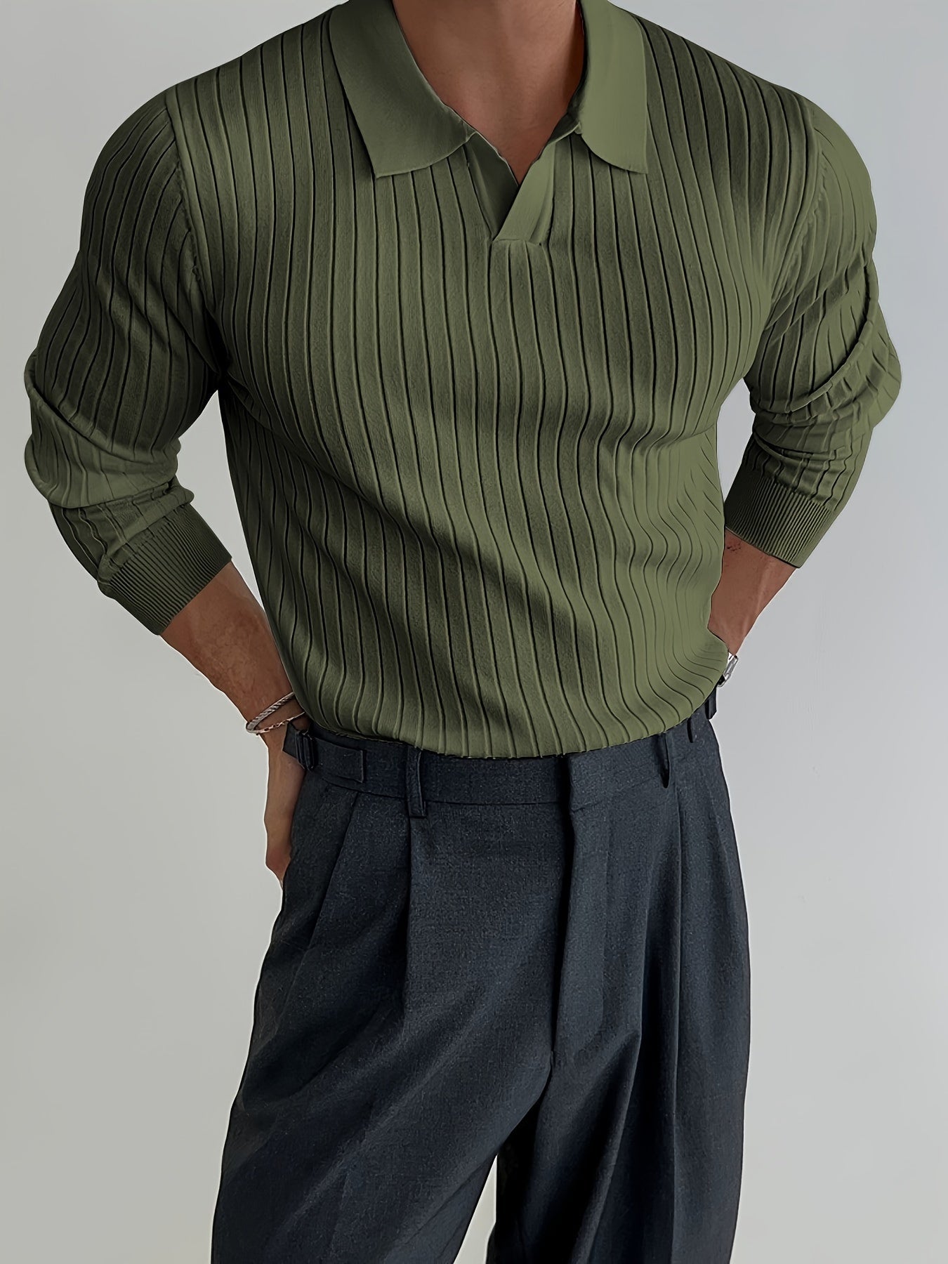 Casual V-Ausschnitt Herrenpullover – Ideal für Kühle Jahreszeiten