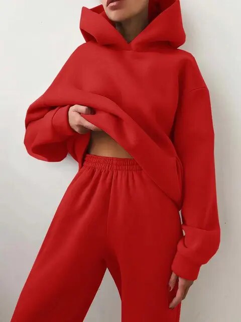 Trendiges und Bequemes Damen-Set mit Hoodie und Jogginghose
