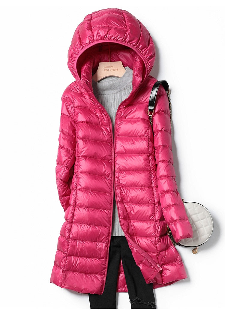 Warme Kapuzen-Winterjacke mit Schmalem Schnitt für Frostige Temperaturen