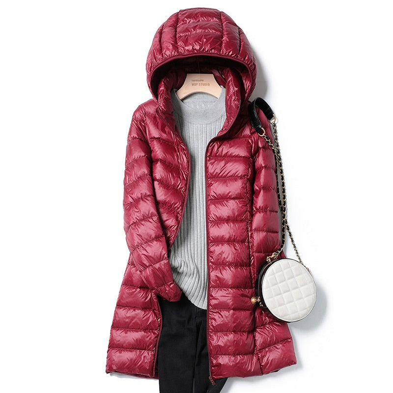 Warme Kapuzen-Winterjacke mit Schmalem Schnitt für Frostige Temperaturen