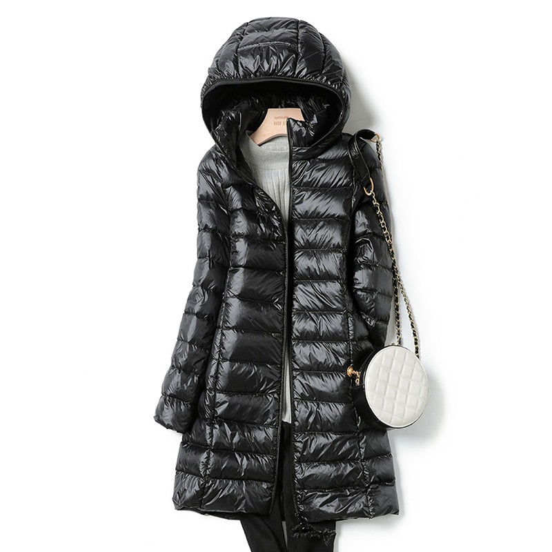Warme Kapuzen-Winterjacke mit Schmalem Schnitt für Frostige Temperaturen