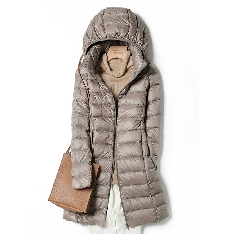 Warme Kapuzen-Winterjacke mit Schmalem Schnitt für Frostige Temperaturen