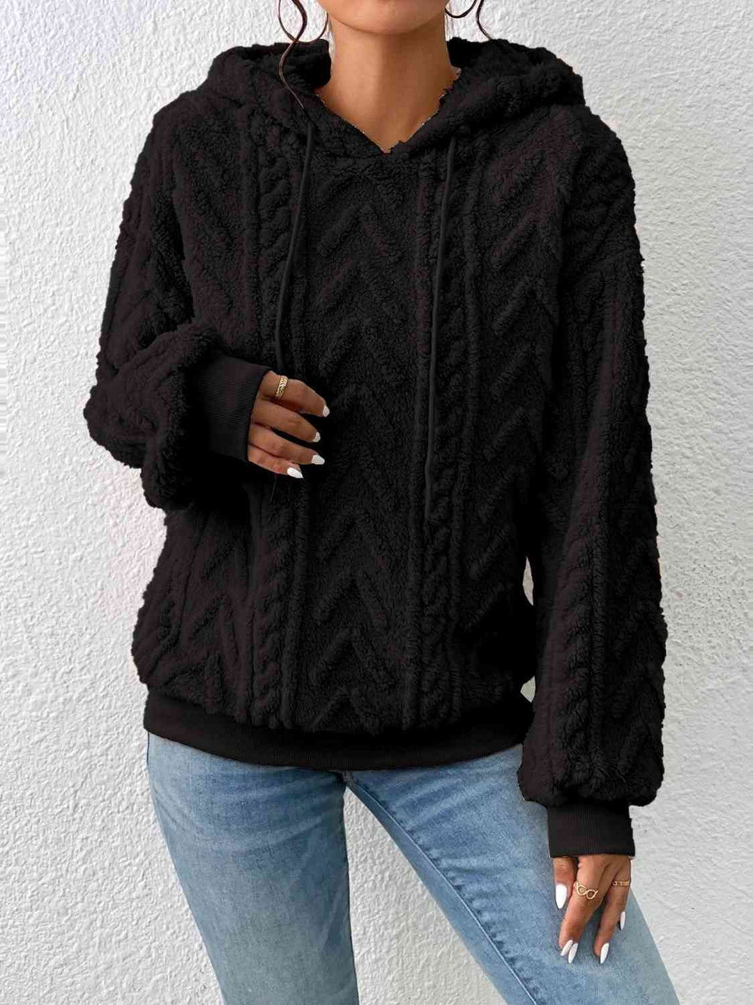 Lässiger Damen Kapuzenpullover mit Kordelzug und Langarm