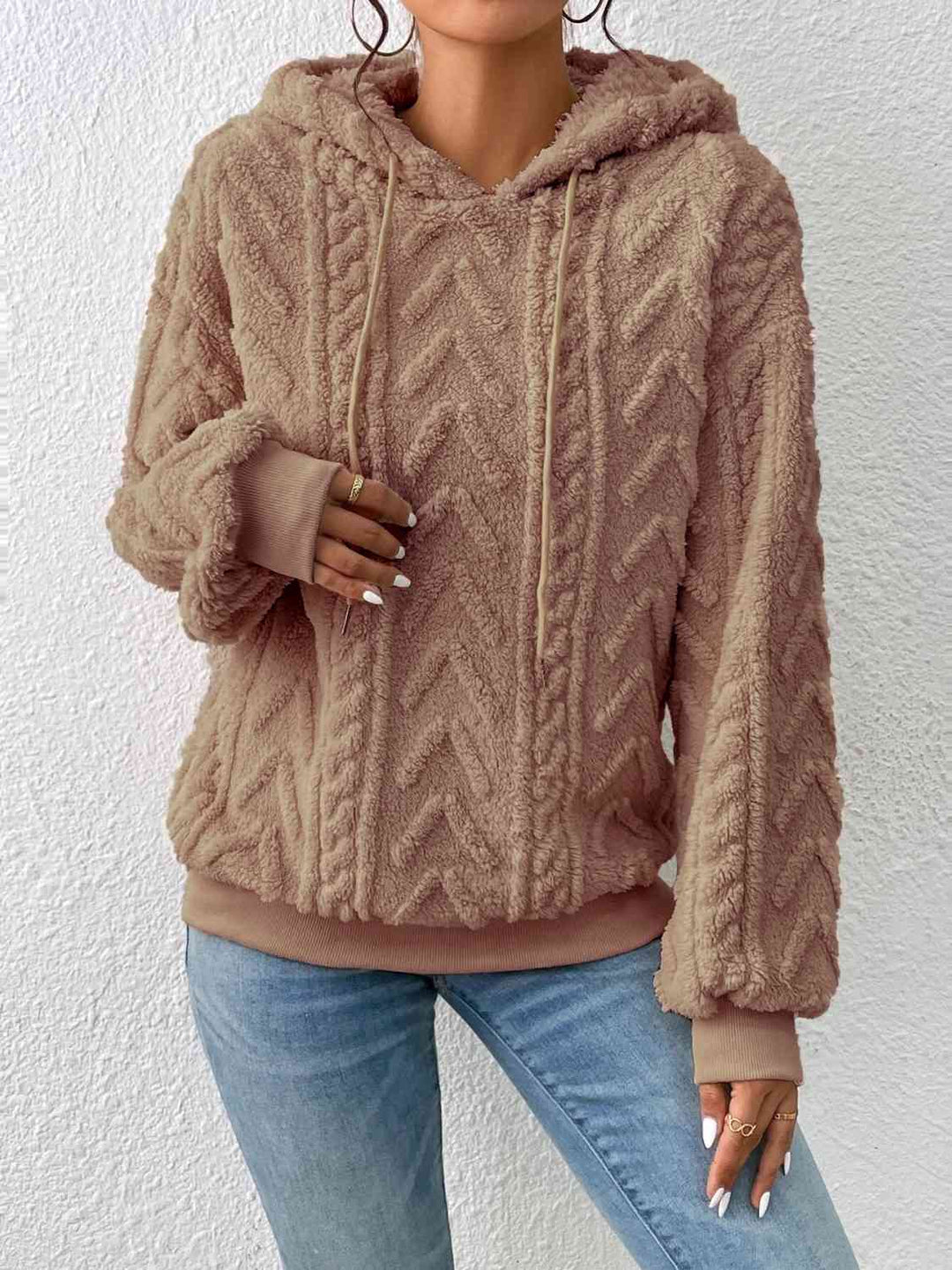 Lässiger Damen Kapuzenpullover mit Kordelzug und Langarm