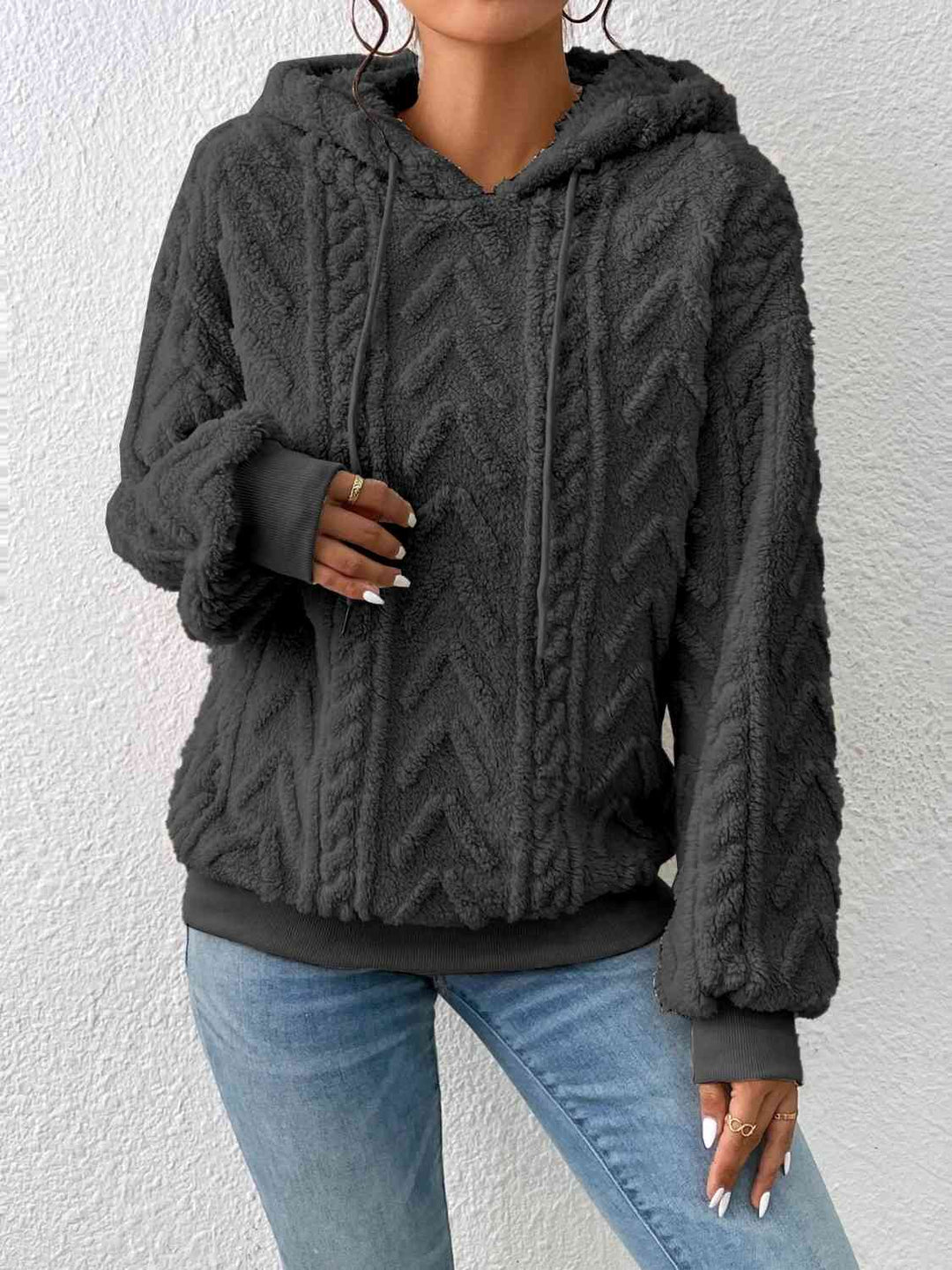 Lässiger Damen Kapuzenpullover mit Kordelzug und Langarm