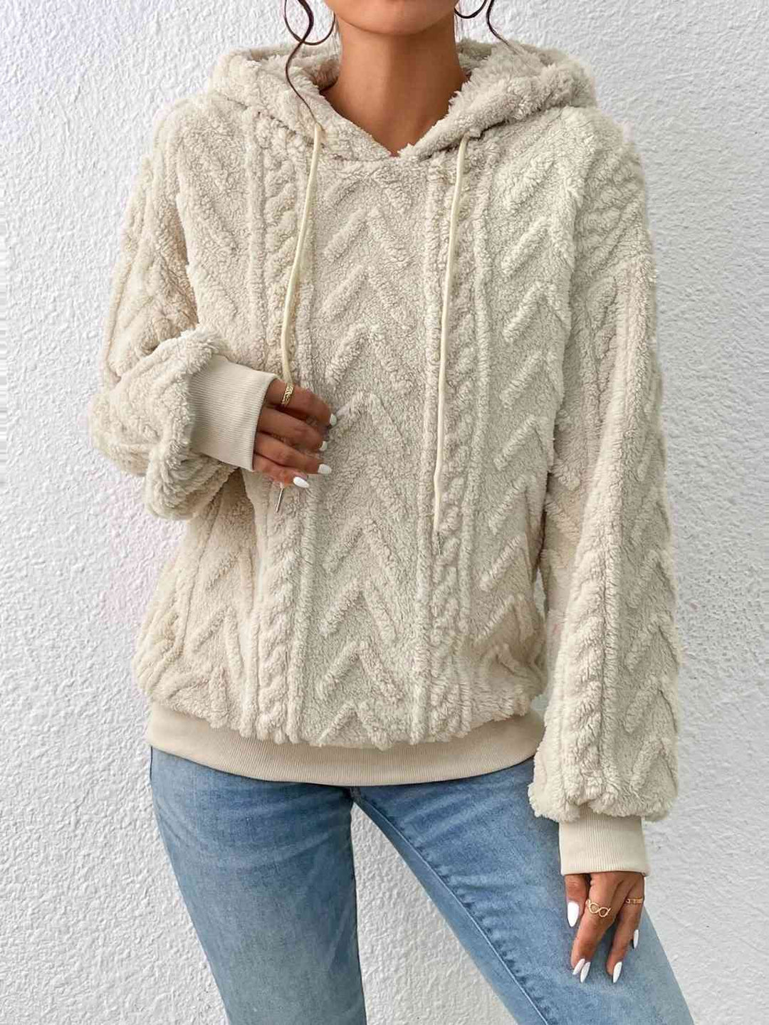 Lässiger Damen Kapuzenpullover mit Kordelzug und Langarm