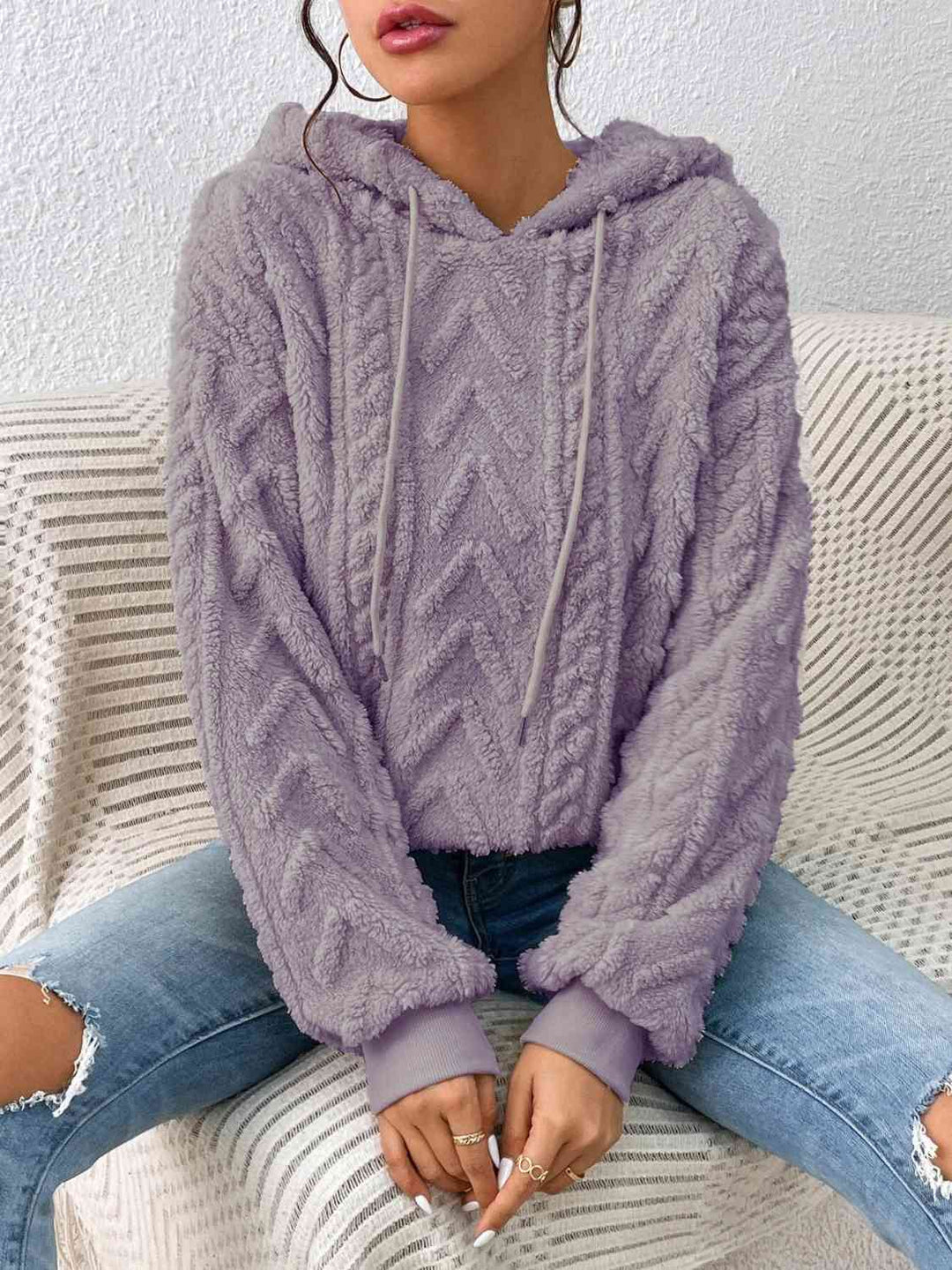 Lässiger Damen Kapuzenpullover mit Kordelzug und Langarm