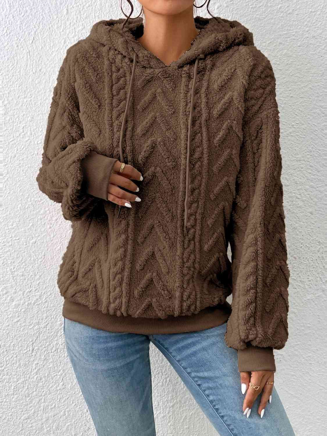 Lässiger Damen Kapuzenpullover mit Kordelzug und Langarm