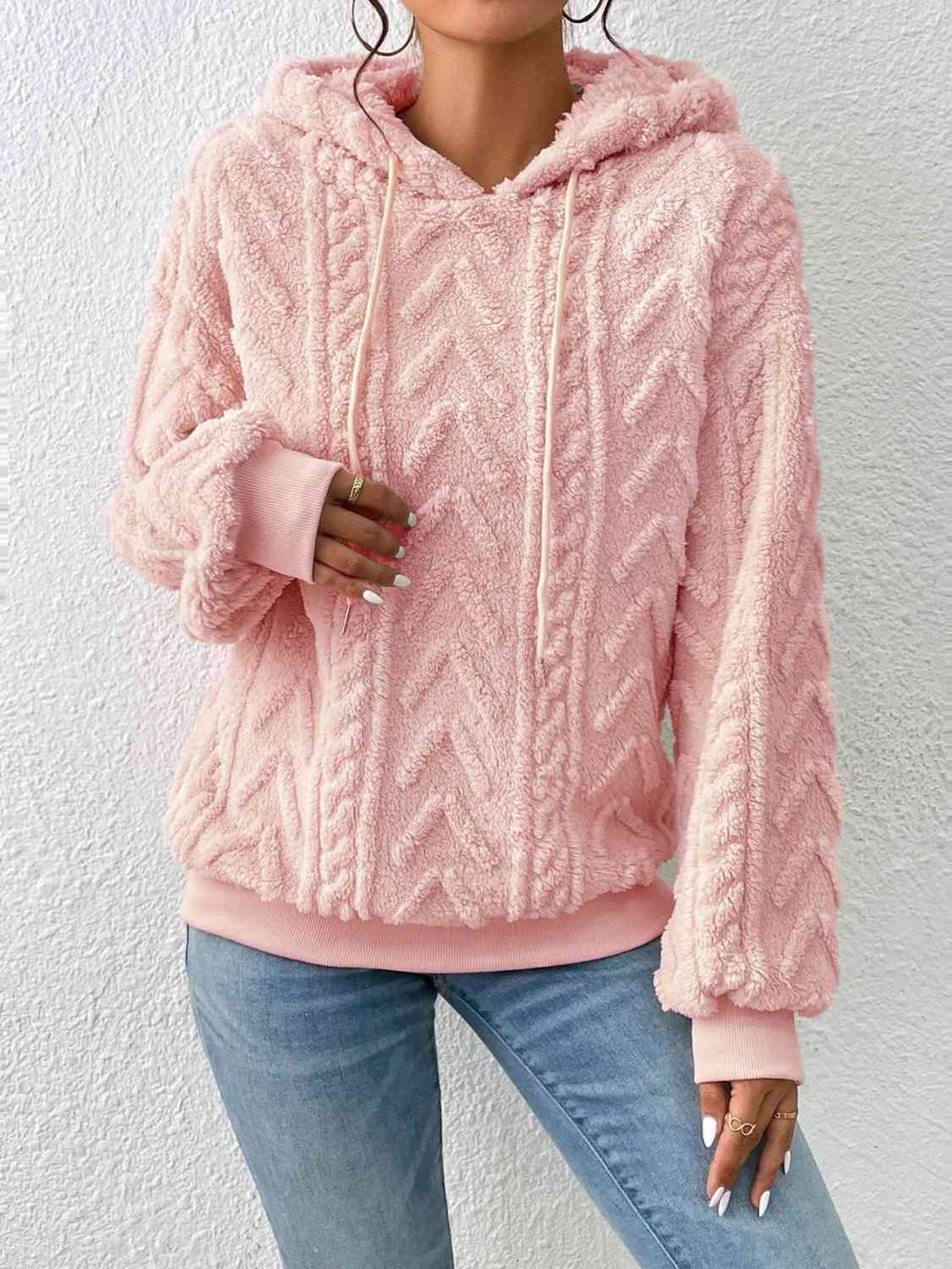 Lässiger Damen Kapuzenpullover mit Kordelzug und Langarm