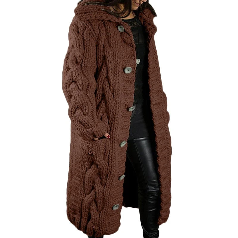 Grobstrick-Strickjacke