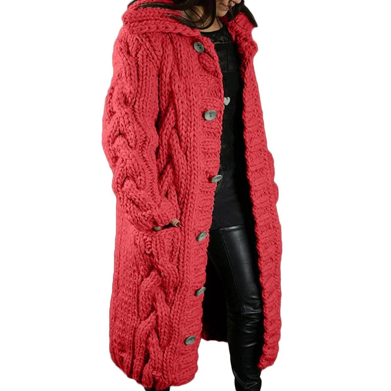 Grobstrick-Strickjacke