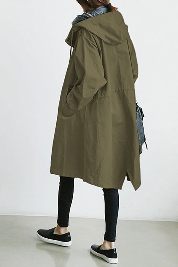 Windjacke im Oversize-Look mit Kapuze