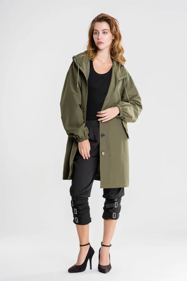 Windjacke im Oversize-Look mit Kapuze