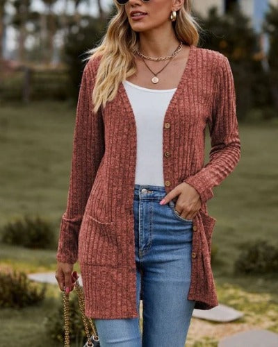 Warmer und eleganter Langarm-Cardigan