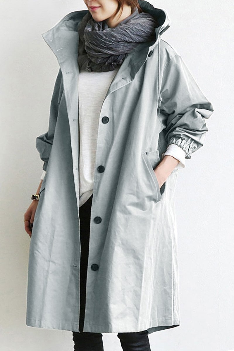 Wasserdichter Trenchcoat mit Kapuze