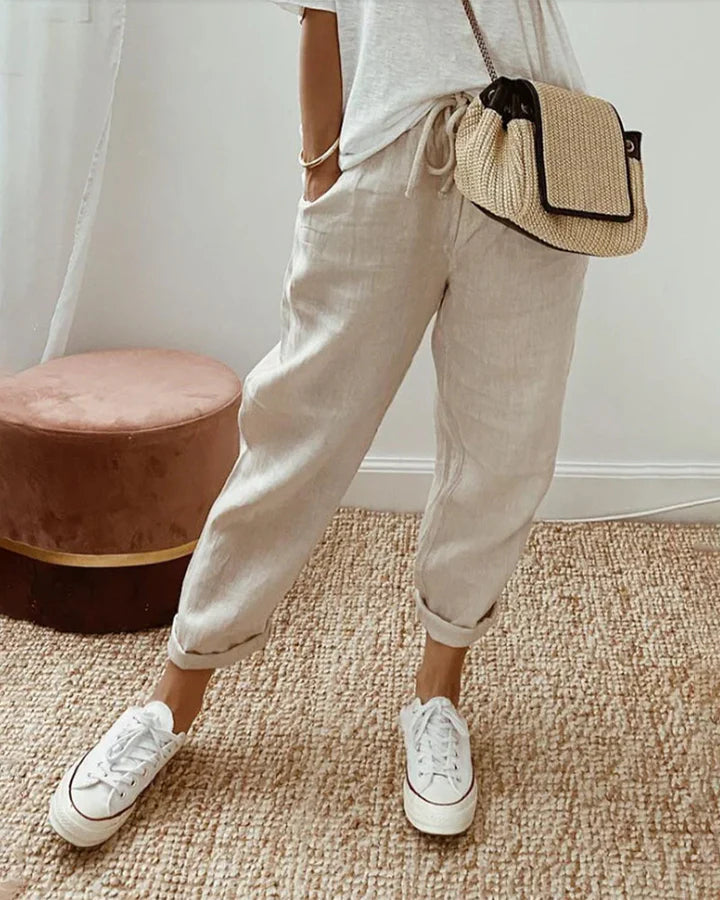 Leinen-Sweatpants für lässige und elegante Damen