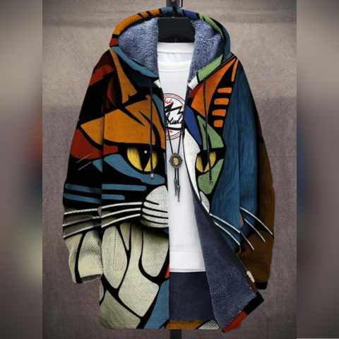 Abstrakter Katzen-Cardigan