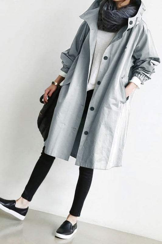 Windjacke im Oversize-Look mit Kapuze