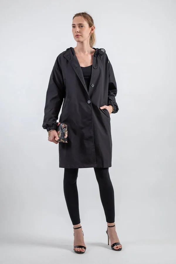 Windjacke im Oversize-Look mit Kapuze