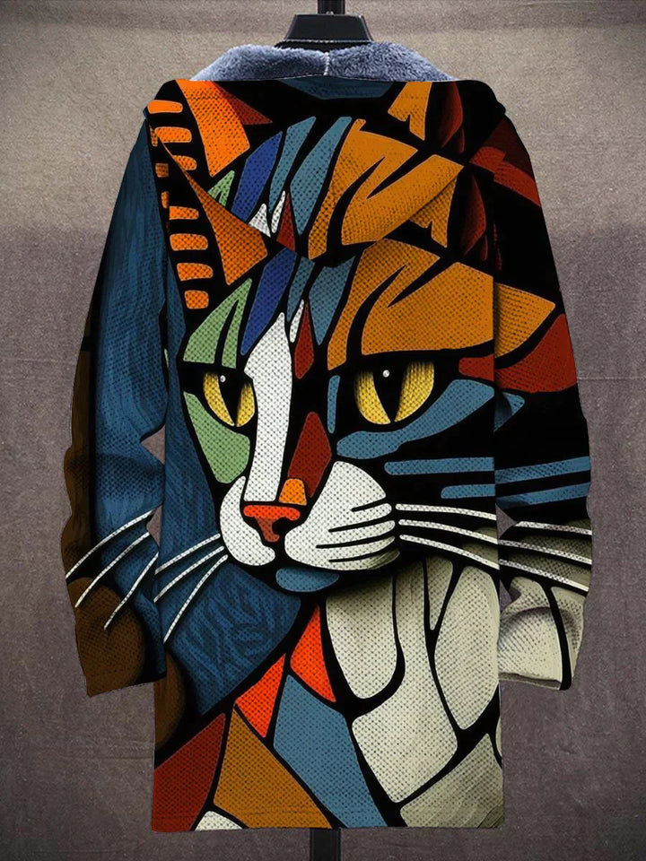 Abstrakter Katzen-Cardigan