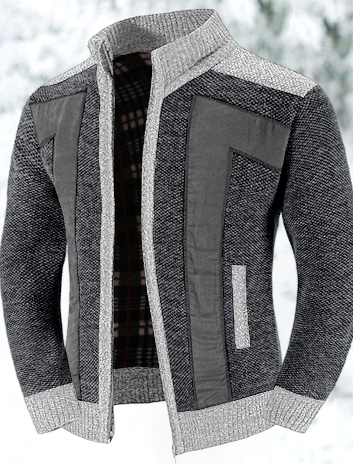 Herren-Strickjacke mit Reißverschluss