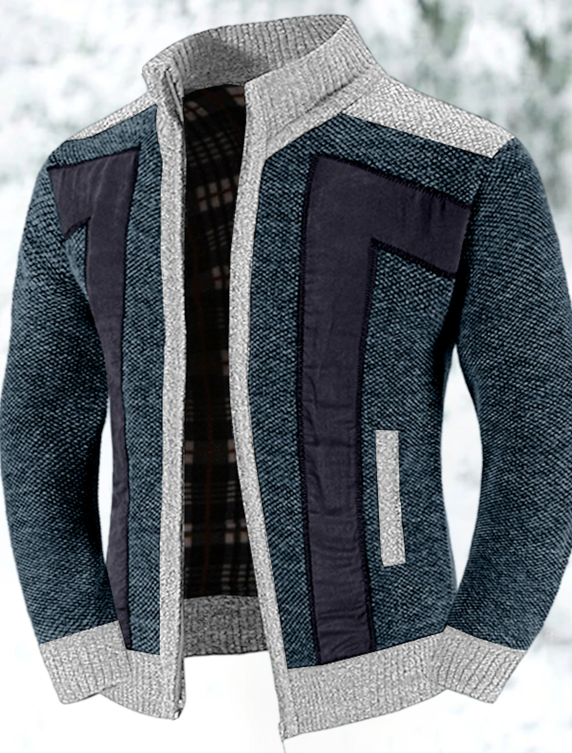 Herren-Strickjacke mit Reißverschluss